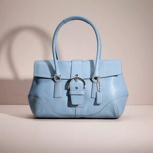 Coach Sky Blue Leather SoHo Flap Satchel
